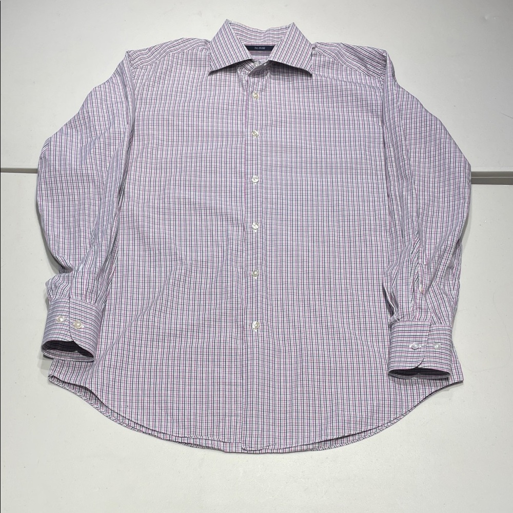 Pal Zileri: size 42/16 1/2 Purple Check Dress Shirt